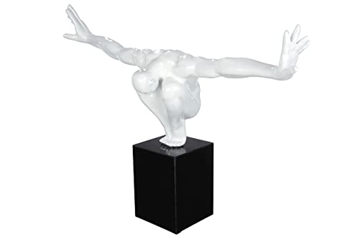 Casablanca modernes Design GILDE Skulptur Cliffhanger Kunstharz, Marmor weiß 52363 von Casablanca modernes Design