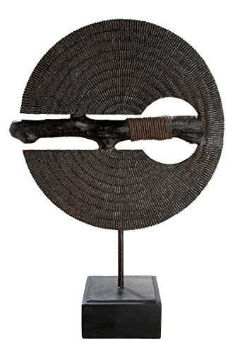 GILDE Skulptur Ethno auf Sockel antik schwarz/braun H: 48.50 cm B: 33.50 T: 12.5 37002, Höhe 48,5 cm von GILDE