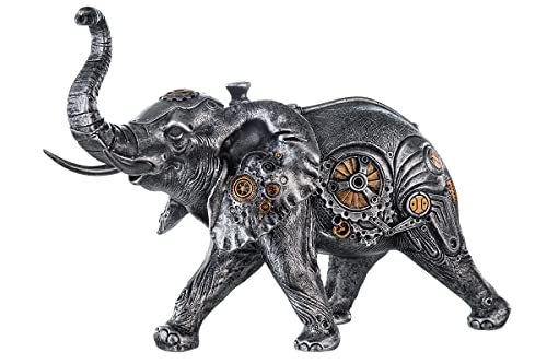Casablanca modernes Design GILDE Skulptur Steampunk Elephant Kunstharz silberfarben 37041 - Höhe 23 cm von Casablanca modernes Design