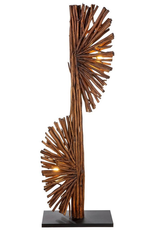 GILDE Stehlampe GILDE Lampe Dual - braun-naturfarben - H. 151cm x B. 54cm von GILDE