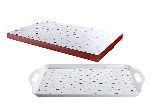 GILDE Tablett aus Melamin im Rosendesign, 48,5x29,5 cm von GILDE