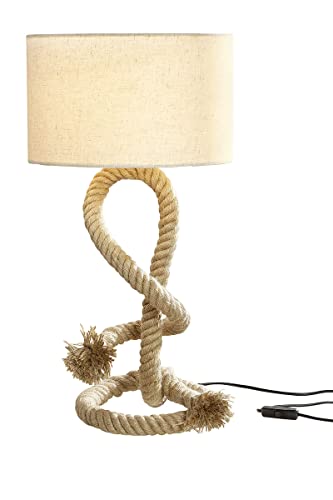 GILDE Tischlampe - Tischleuchte - Lampe Maritim mit cremefarbenem Schirm H 65 cm von GILDE