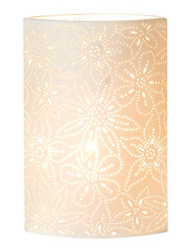 GILDE Tischleuchte Blume - Designlampe aus feinem Porzellan weiß H 35 cm von GILDE