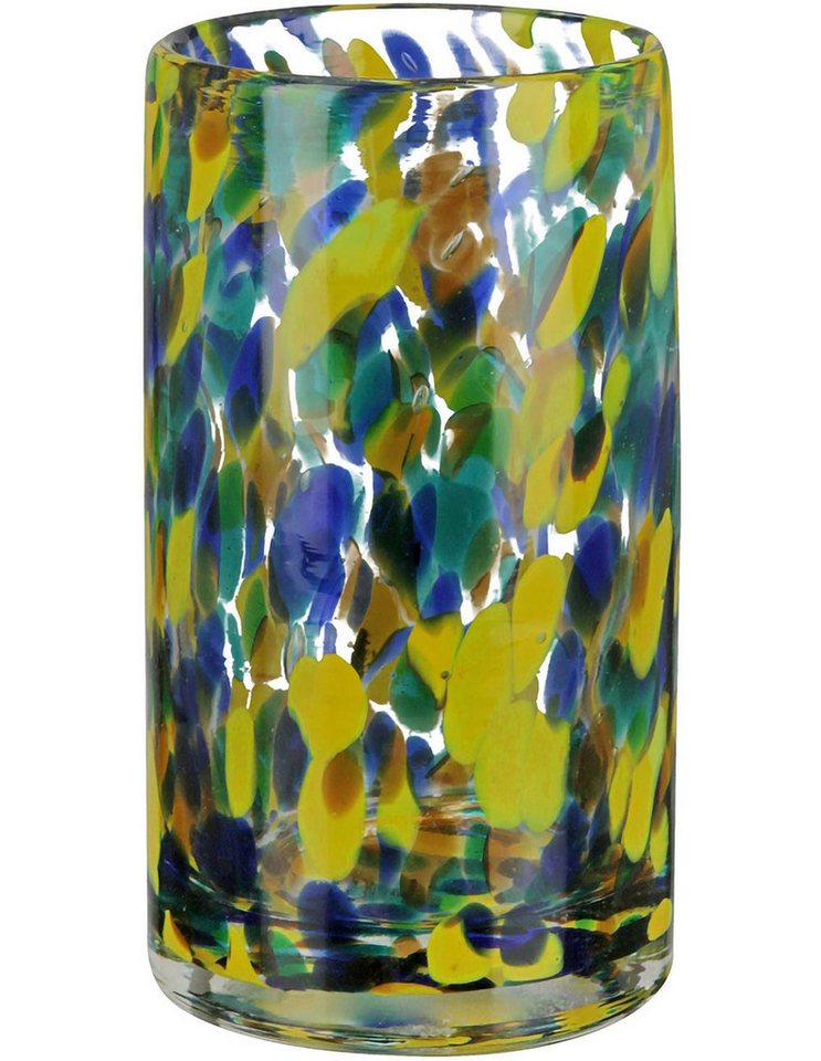 GILDE Tischvase Zylindervase, Splash, aus Glas, Höhe ca. 14,5 cm (1 St), mit gepunktetem Farbspiel von GILDE