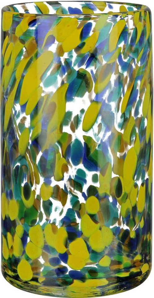 GILDE Tischvase Zylindervase Splash, Höhe ca. 21 cm (1 St), dekorative Vase aus Glas, Blumenvase von GILDE