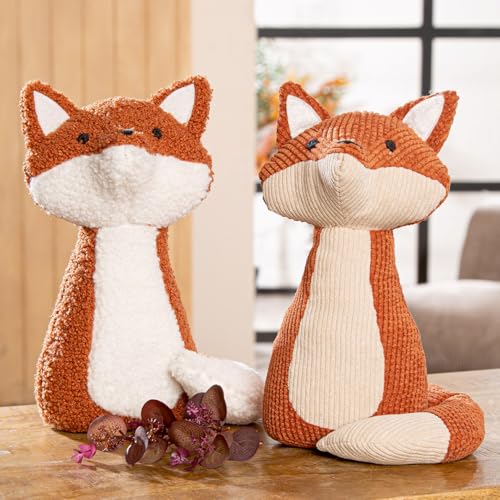 GILDE Türstopper 2er Set Volpe, Polycotton, Fuchsform, 28 cm Höhe, 18 cm Breite, 10 cm Tiefe, orange von GILDE
