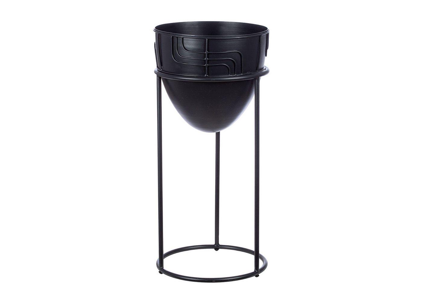 GILDE Übertopf LABYRINTH Übertopf - schwarz - Metall - H.50cm x Ø 23,5cm - Blumentopf (1xÜbertopf, Übertöpfe - Topf für Pflanzen), Pflanztopf - Blumentopf - Topf - Pflanzkübel von GILDE