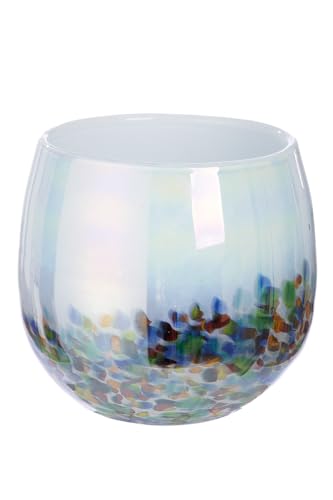 GILDE Vase Arco Glas Mehrfarbig Durchmesser 19,5 cm Dekoration Wohnaccessoire Geschenk Blumenarrangement von GILDE