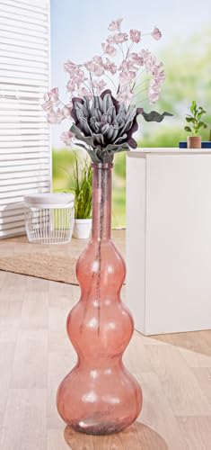 GILDE Vase Balleros Glas pink satiniert bauchig 100 cm hoch Durchmesser 33 cm Dekoration Wohnaccessoire Geschenk Blumen von GILDE