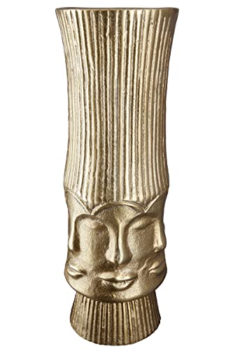 GILDE Vase Blumenvase aus Aluminium - Deko Wohnzimmer Geschenk für Frauen Geburtstag Muttertag - Farbe: Gold Höhe 35 cm von GILDE