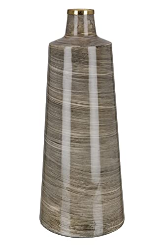 GILDE Vase Blumenvase aus Metall - Deko Wohnzimmer Geschenk für Frauen Geburtstag Muttertag - Farbe braun Gold Höhe 48 cm von GILDE