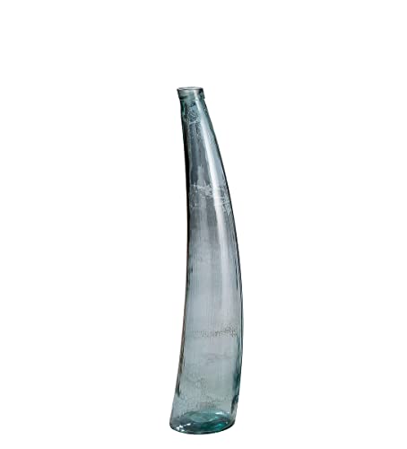GILDE Vase Corno Petrol aus recyceltem Glas Europäische Herstellung H: 100 cm Ø 20 cm 39198 von GILDE