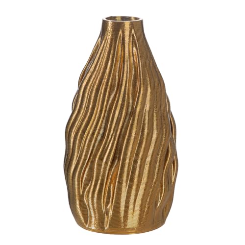 GILDE Vase Fold - Keramik - Gold - Höhe 20cm x Ø 10cm - 3D gedruckt - wasserdichte Blumenvase GILDE Vase Fold - Keramik - Gold - Höhe 20cm x Ø 10cm - 3D gedruckt - wasserdichte Blumenvase von GILDE