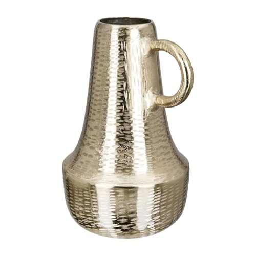 GILDE Vase Lola aus Aluminium - goldfarben - wasserdicht - grobe Oberfläche - Höhe 30cm x Ø 19cm GILDE Vase Lola aus Aluminium - goldfarben - wasserdicht - grobe Oberfläche - Höhe 30cm x Ø 19cm von GILDE