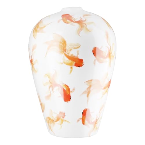 GILDE Vase Neon - Keramik - weiß - Höhe 30cm x Ø 20cm - Fischmotiv - bauchige Dekovase - wasserdicht GILDE Vase Neon - Keramik - weiß - Höhe 30cm x Ø 20cm - Fischmotiv - bauchige Dekovase - wasserdicht von GILDE