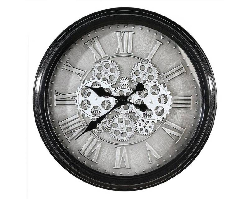 GILDE Wanduhr Wanduhr Factona Zahnräder Metall Glas Schwarz Silber von GILDE