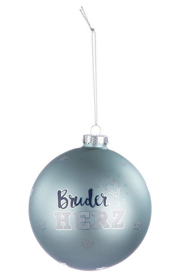 GILDE Weihnachtsbaumkugel Glas Baumkugel Groß D 10 cm mit Spruch für Mama Papa (1 St), Geschenk zur Weihnachten, Glaskugel von GILDE