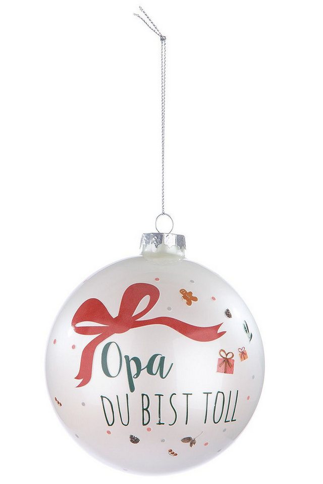 GILDE Weihnachtsbaumkugel Glas Baumkugel Groß D 10 cm mit Spruch für Mama Papa (1 St), Geschenk zur Weihnachten, Glaskugel von GILDE