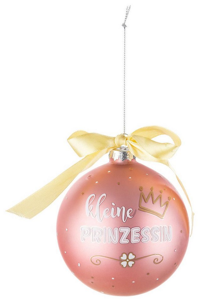 GILDE Weihnachtsbaumkugel Glas Baumkugel Groß D 10 cm mit Spruch für Mama Papa (1 St), Geschenk zur Weihnachten, Glaskugel von GILDE