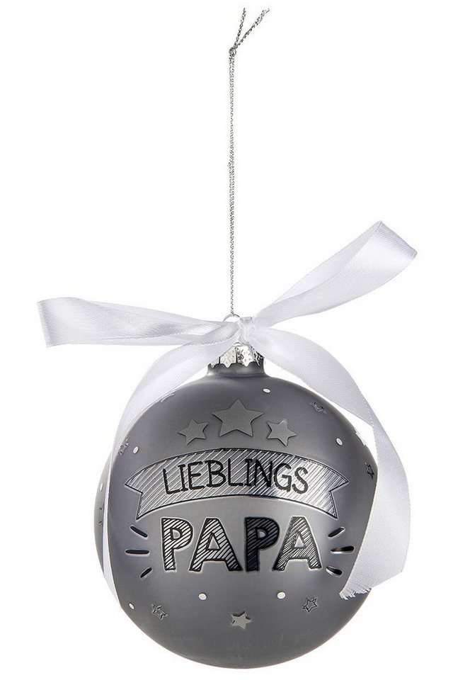 GILDE Weihnachtsbaumkugel Glas Baumkugel Groß D 10 cm mit Spruch für Mama Papa (1 St), Geschenk zur Weihnachten, Glaskugel von GILDE