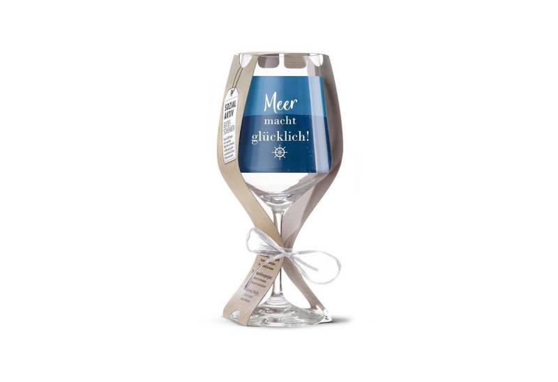 GILDE Weinglas 'Meer macht glücklich' 500ml Wellenglück, Glas von GILDE