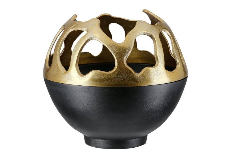 GILDE Windlicht BRANCA Windlicht - goldfarben, schwarz - Aluminium - Höhe 25cm (1x Windlicht, Kerzenleuchter - Windlichthalter), Kerzenhalter - Leuchter - Deko von GILDE