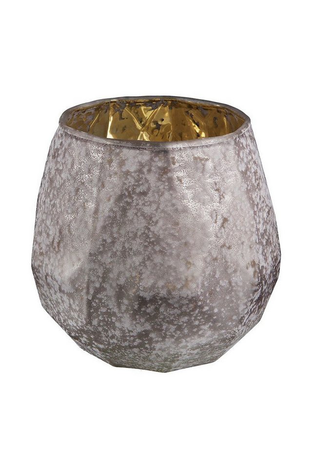GILDE Windlicht Glas Windlicht "Cinza" matt grau/innen goldfarben 10,5cm GILDE Windlicht Glas Windlicht "Cinza" matt grau/innen goldfarben 10,5cm von GILDE