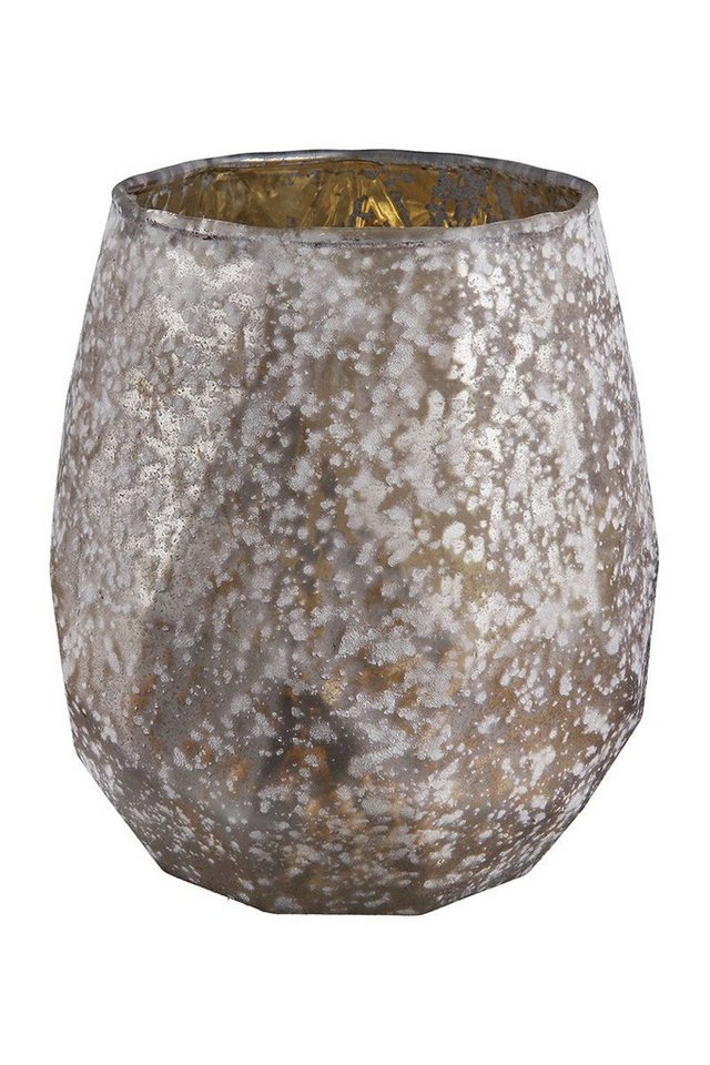 GILDE Windlicht Glas Windlicht "Cinza" matt grau/innen goldfarben 13cm GILDE Windlicht Glas Windlicht "Cinza" matt grau/innen goldfarben 13cm von GILDE