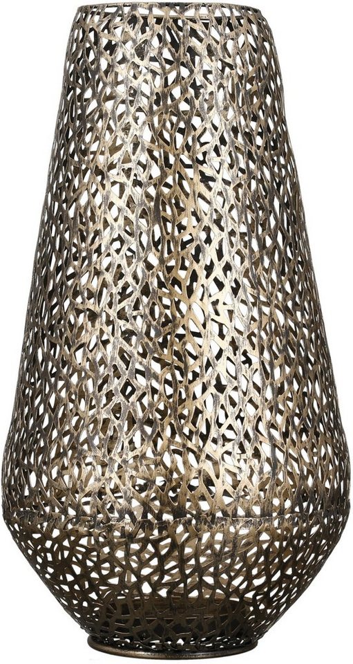 GILDE Windlicht Purley, Weihnachtsdeko (1 St), aus Metall mit runden Lochstanzungen, Höhe ca. 46 cm von GILDE