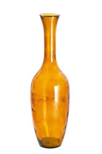 GILDE große Deko Vase XL Bodenvase aus reyceltem Glas - Glasvase Arturo - Deko Wohnzimmer Farbe: Orange-Gelb - Höhe 65 cm von GILDE