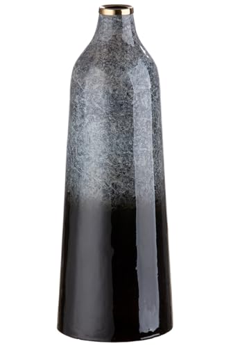 GILDE große Deko Vase konische Blumenvase aus Metall - Deko Wohnzimmer Geschenk für Frauen - Farben: Grau Schwarz Höhe 40 cm von GILDE