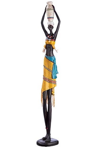 GILDE große Moderne Dekofigur Skulptur Afrikanerin XXL - afrikanische Deko aus Kunstharz - Afrika Style - Höhe 89 cm von GILDE