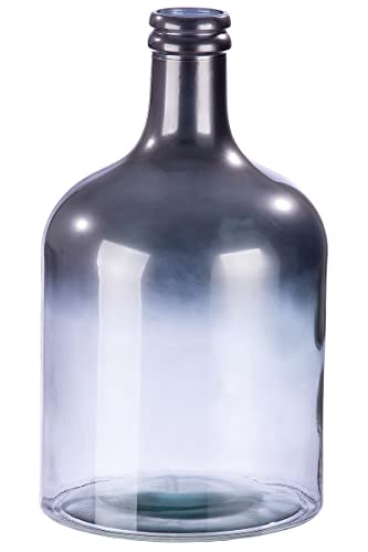 GILDE große Vase Blumenvase XL aus recyceltem Glas - Deko Wohnzimmer - europäische Herstellung - Farbe: Silber metallic mit Farbverlauf - Höhe 43 cm von GILDE