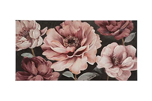 GILDE großes Bild XXL 120 x 60 cm - Rosen Pfingstrosen Peonie rosa rot Burgund von GILDE