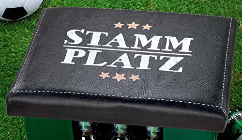 Gilde Sitzpolster für Bierkasten mit Aufdruck Stammplatz in der Farbe Schwarz, 44x34 cm, 42986 von GILDE