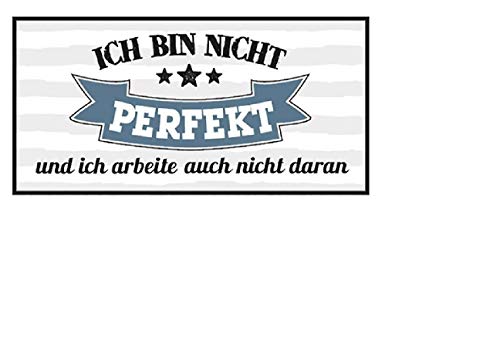 Gilde - 68621 - Magnet, Ich Bin Nicht perfekt und ich arbeite auch Nicht daran., 5cm x 10cm, weiß von GILDE