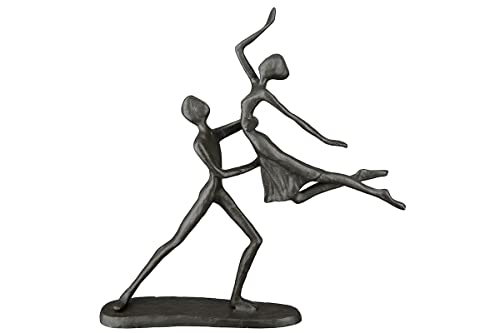 Gilde Eisen Design Skulptur Figur Statue Tanzpaar Paar Dekoobjekt Tanz mit Hebefigur Tanzen - Höhe 17,5 cm von Casablanca modernes Design