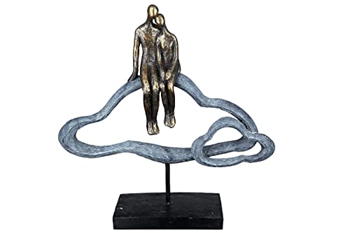 Casablanca modernes Design Gilde Poly Deko Skulptur Figur - Lovecloud - Wolke 7 - Dekorative Figuren - Höhe 32 cm von Casablanca modernes Design