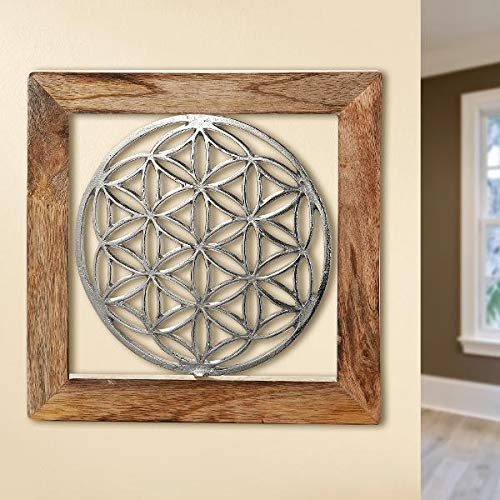 Gilde Wandobjekt 4-eckig grau, silber -groß- (48323) NEU von GILDE