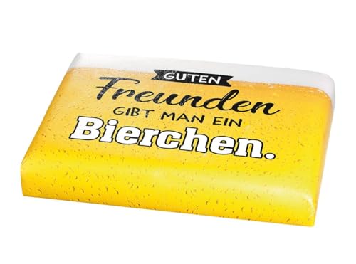 Guild beer box seat cushion “Guten Freunde gibt man ein Bierchen” cushion for drinks crates 44 x 35 x 5 cm men gift, beer tent, barbecue von GILDE