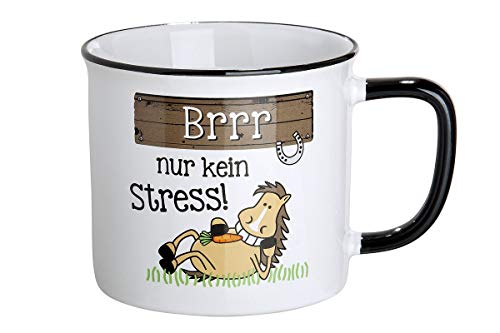 Keramik Tasse ""Brrr nur kein Stress"", D9,8cm x H8,7cm, von Gilde von GILDE