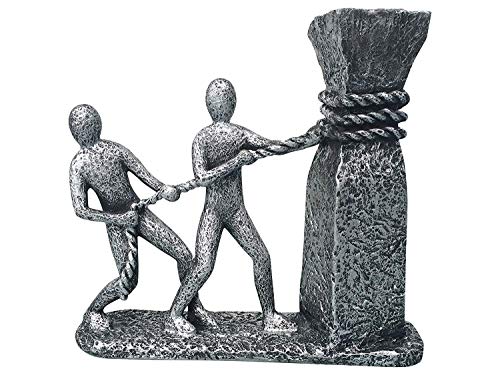 GILDE Skulptur 'An einem Strang ziehen', 25 cm, antik-Silber von GILDE
