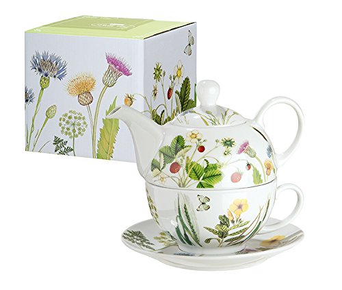 Tea for one Porzellan Wild flowers Blüten-/Schmetterlingdesign Bella Vita Höhe 15 cm, Geschirr, Küche von GILDE