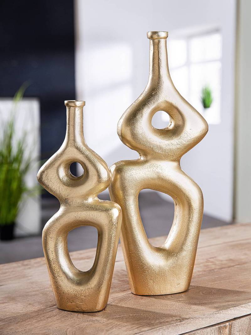 home24 Vase Formas 15 x 39cm Beige von home24