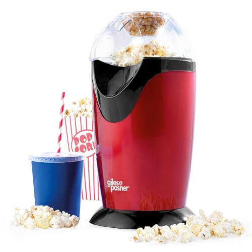 Giles & Posner EK0493G Popcorn Maker – Popcorn Machine with Hot Air Circulation, Includes Measuring Cup, 3 Minute Quick Popping, Oil-Free Healthy Snacks, Perfect for Movie Nights, and Parties, 1200 W von GILES & POSNER
