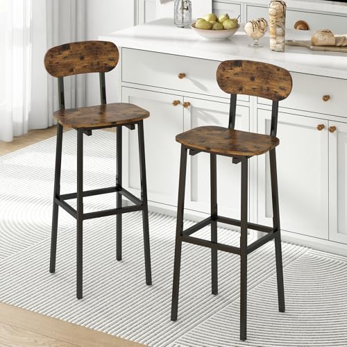 GILLAS 2er Set Barhocker Modern Barhocker mit Rückenlehne und Fußstütze Hohe Barstühle Industriestil Thekenhöhe Barhocker für Esszimmer Küchentheke Rustikales Braun GILLAS 2er Set Barhocker Modern Barhocker mit Rückenlehne und Fußstütze Hohe Barstühle Industriestil Thekenhöhe Barhocker für Esszimmer Küchentheke Rustikales Braun von GILLAS