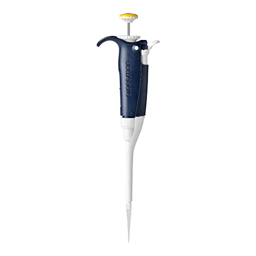 Gilson CF-0631 Pipetman P200L Einkanalpipette mit Plastikabwerfer, 200µl, Gelb/Blau von Gilson