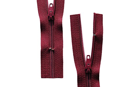 MIG Reißverschluss Bordeaux rot für Bettwäsche Kopfkissen Bettbezüge schließbare Länge 135 cm von GIM
