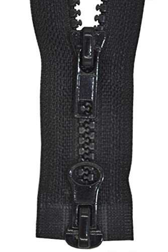 GIM Starker 2 Wege Reißverschluß Kunststoff 8 mm 85 cm z.B. für Motorradjacke, Arbeitsjacken, Winterjacken u.s.w. n von GIM