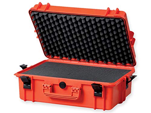 GIMA Case 500, Großer, Hermetischer und Robuster Orangefarbener Kunststoffkoffer, Mit Innenliegendem Schaumstoff, IP67-Zertifiziert von GIMA